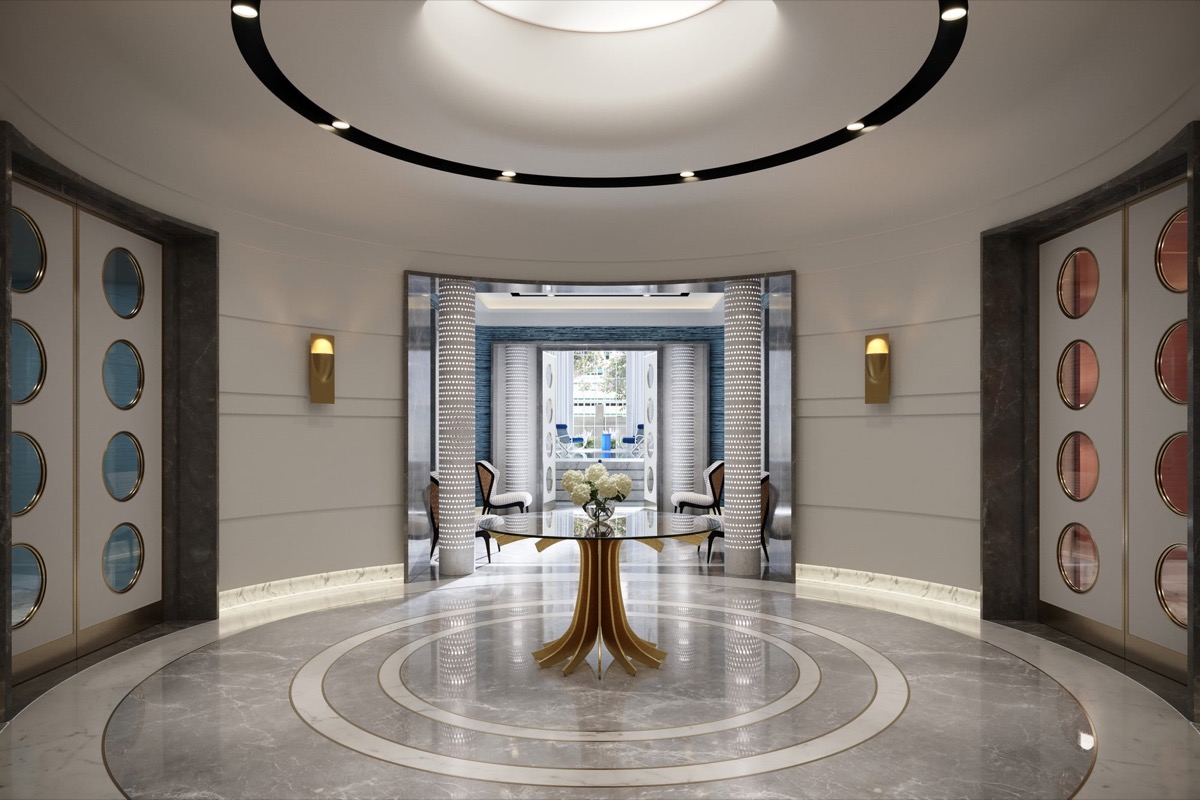 Guerlain Spa entrance with circular luminous dome by EOS